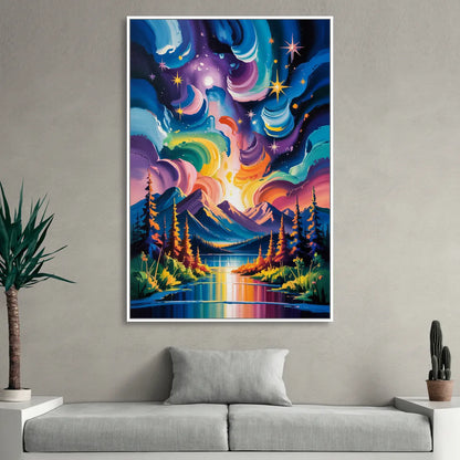 Jasper Starry Sky Living Room - White Canvas Wall Art