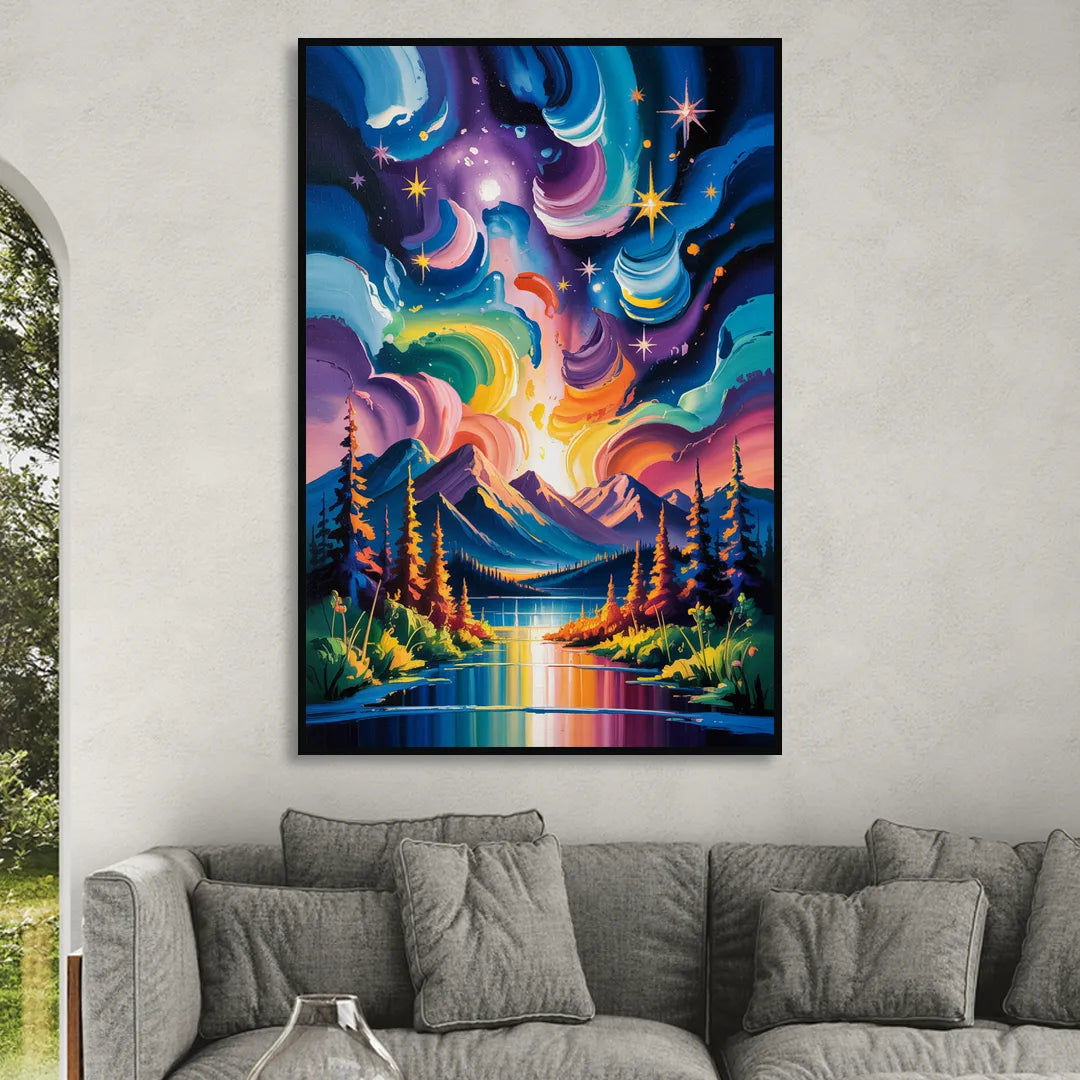 Jasper Starry Sky Sitting Room - Black Canvas Wall Art