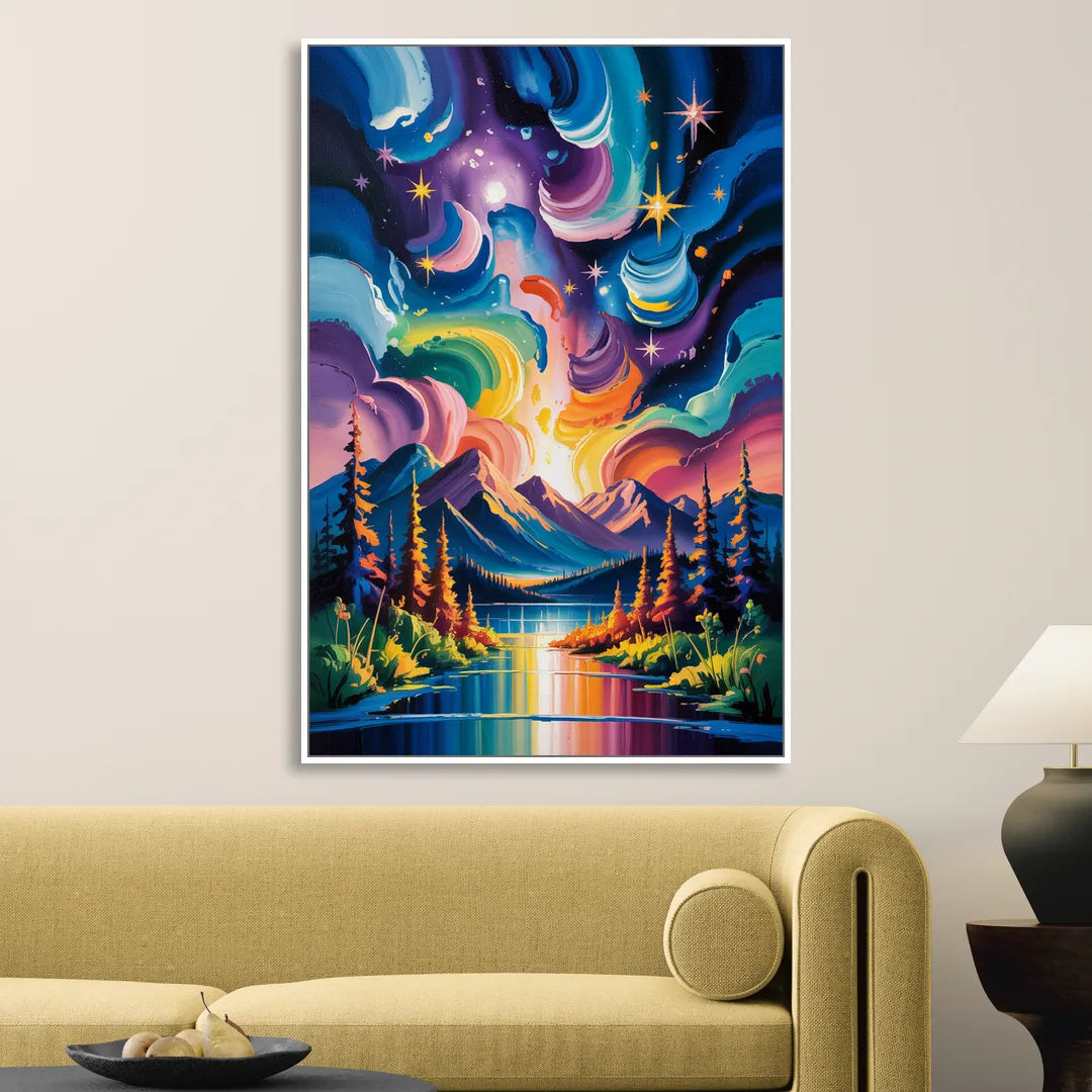 Jasper Starry Sky Sitting Room - White Canvas Wall Art