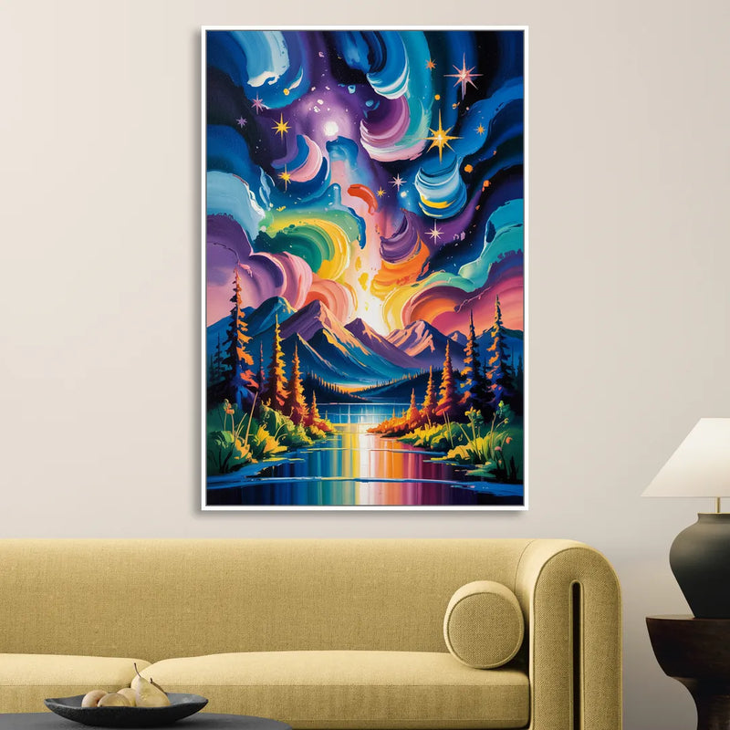 Jasper Starry Sky Sitting Room - White Canvas Wall Art