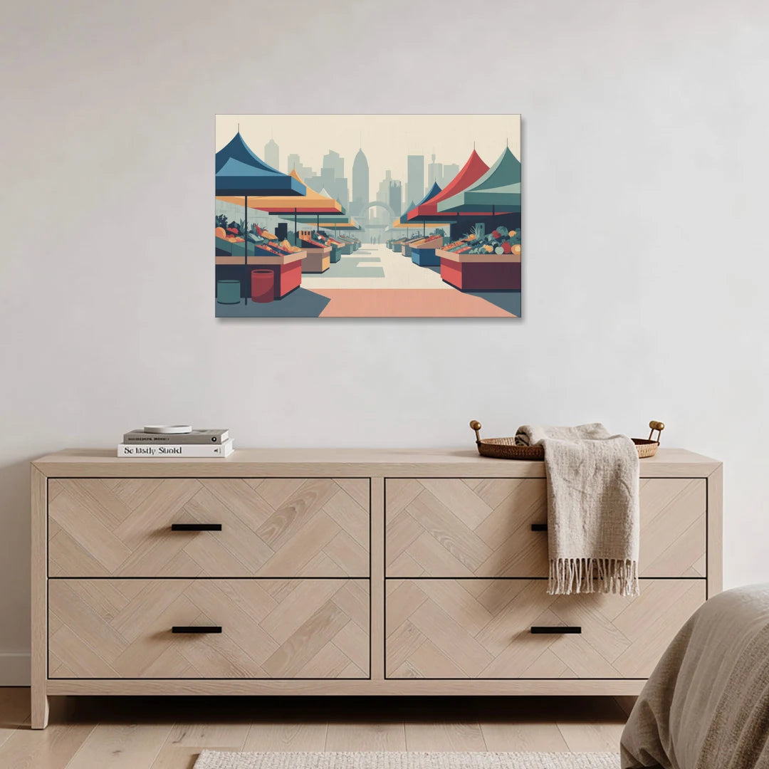 Jean Talon Market - Canvas Wall Art - Coffee Table - 36x24
