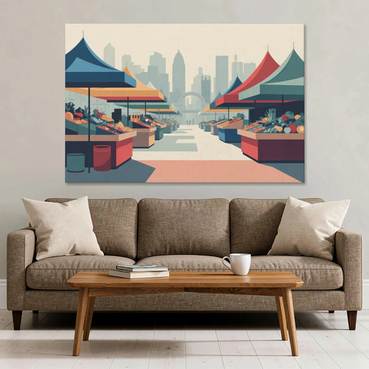 Jean Talon Market - Canvas Wall Art - Sofa - 60x40