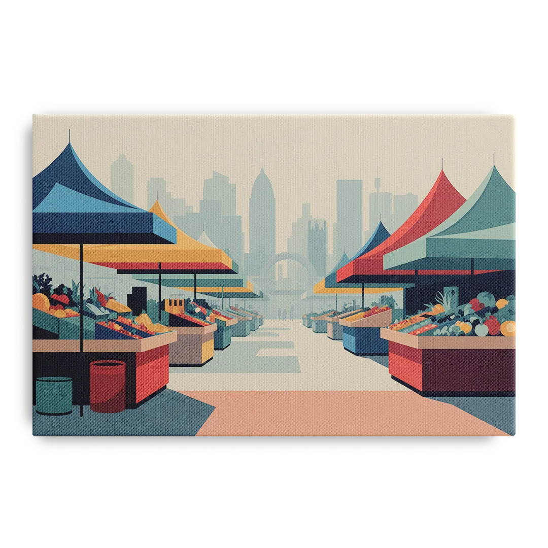 Jean Talon Market Front - Canvas Wall Art