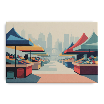 Jean Talon Market Front - Canvas Wall Art