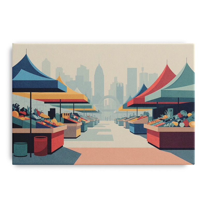 Jean Talon Market Front - Canvas Wall Art