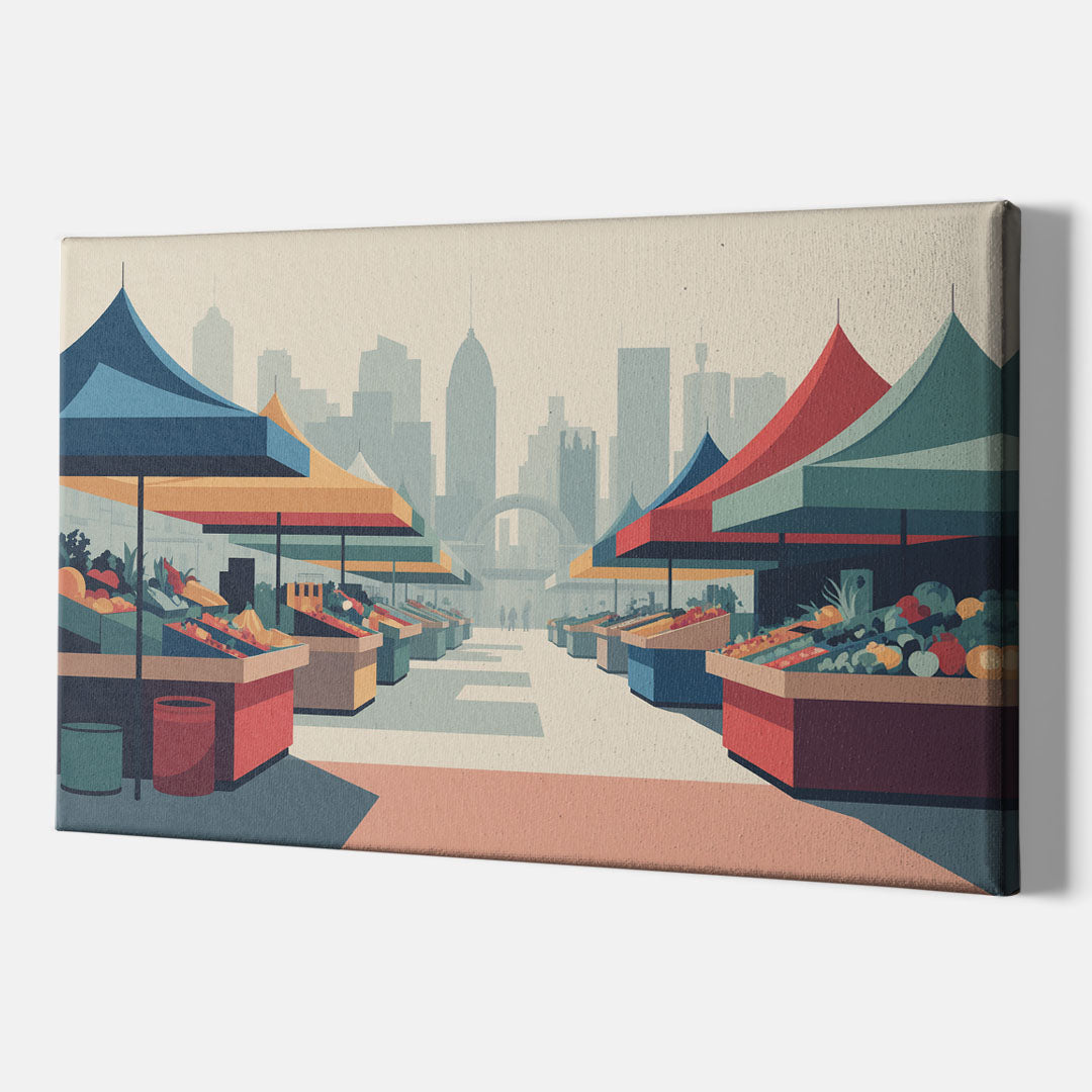 Jean Talon Market - Canvas Print Art Sides