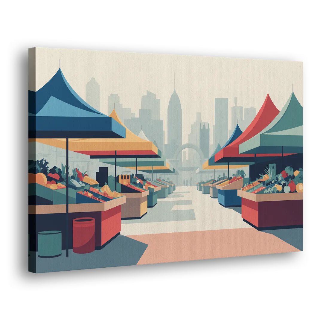 Jean Talon Market Side - Canvas Wall Art