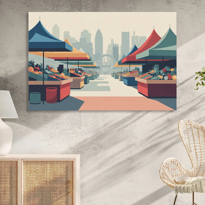 Jean Talon Market Living Room - Canvas Wall Art