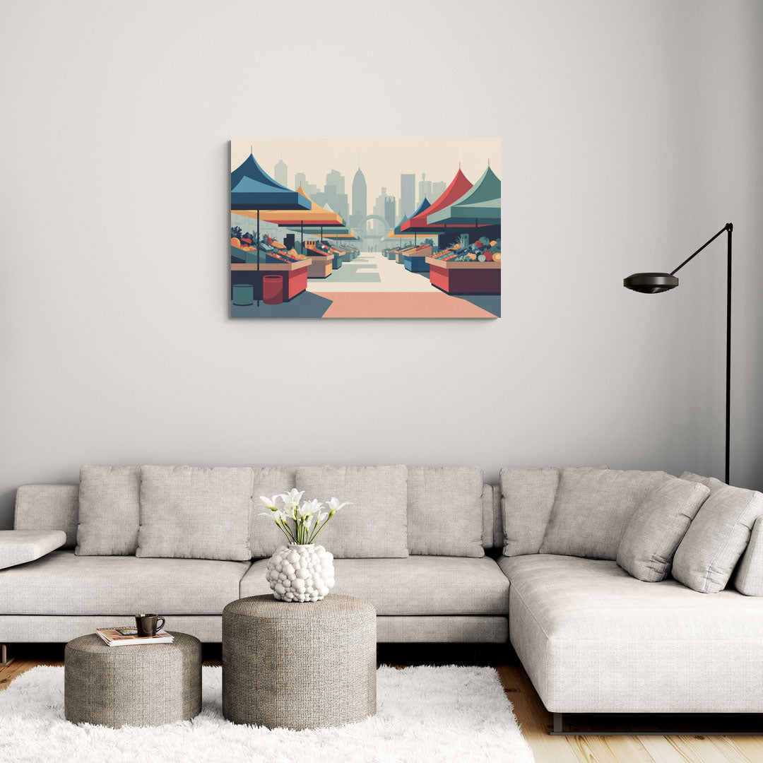 Jean Talon Market - Canvas Wall Art Living Room