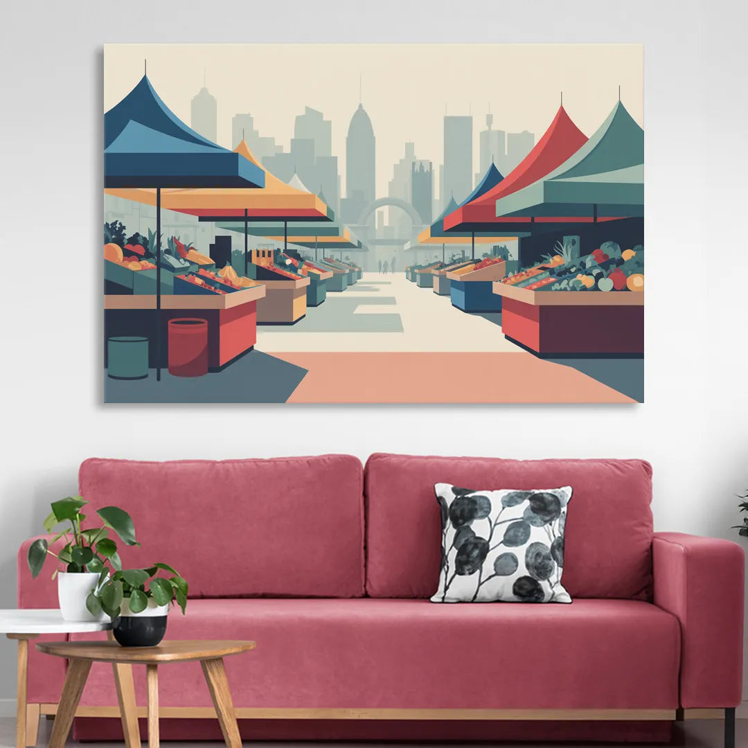 Jean Talon Market Sitting Room - Canvas Wall Art
