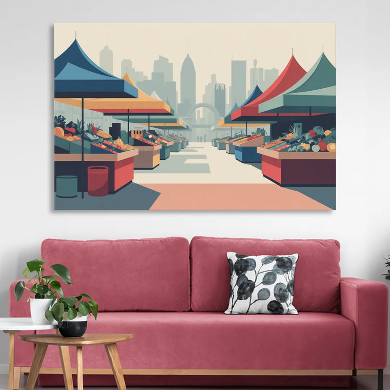 Jean Talon Market Sitting Room - Canvas Wall Art