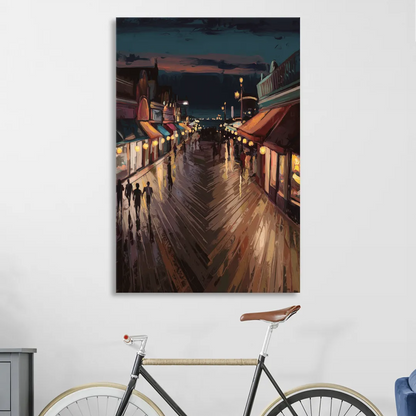 Jersey City Boardwalk Scene Living Room - Canvas Wall Art