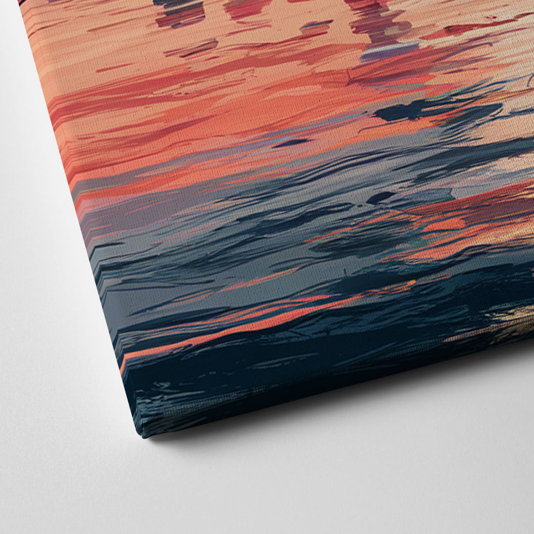 Jersey City Skyline Sunset Canvas Close Up