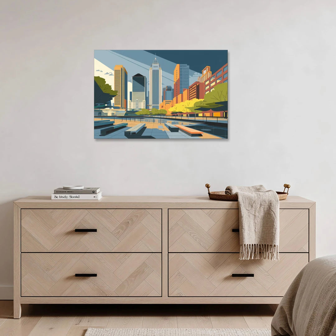 Jersey City Urban Architecture - Canvas Wall Art - Coffee Table - 36x24