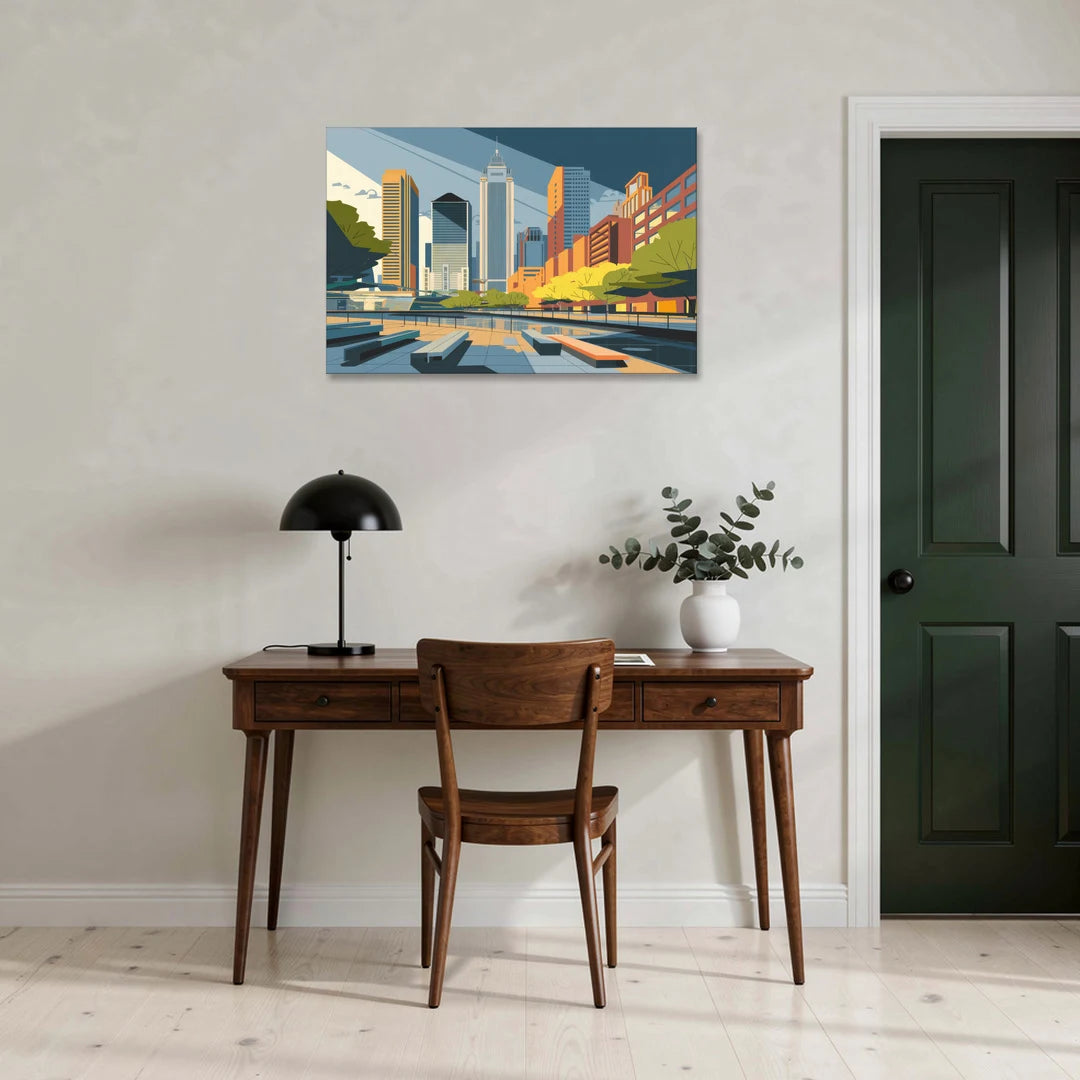 Jersey City Urban Architecture - Canvas Wall Art - Office - 36x24