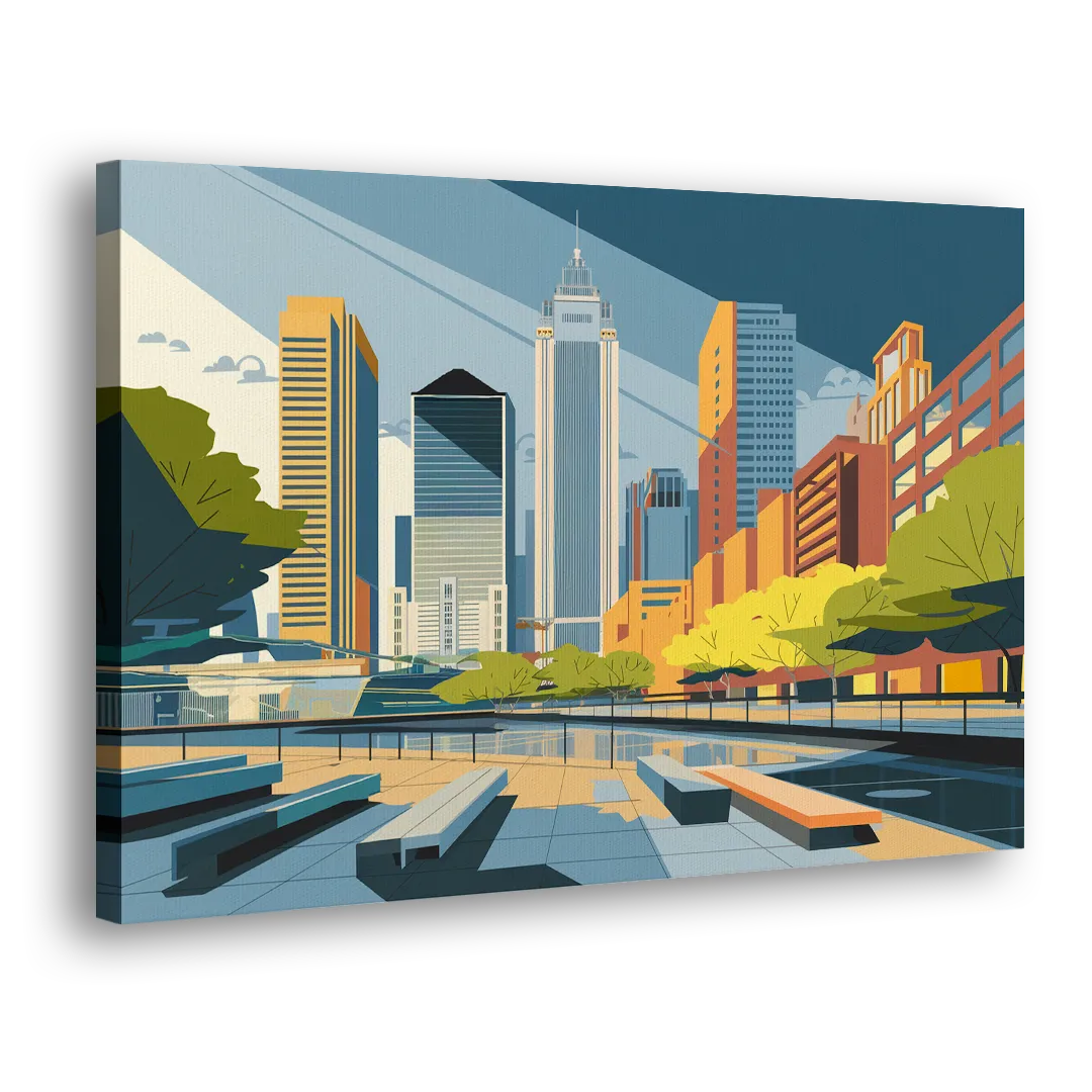 Jersey City Urban Architecture Side - Canvas Wall Art