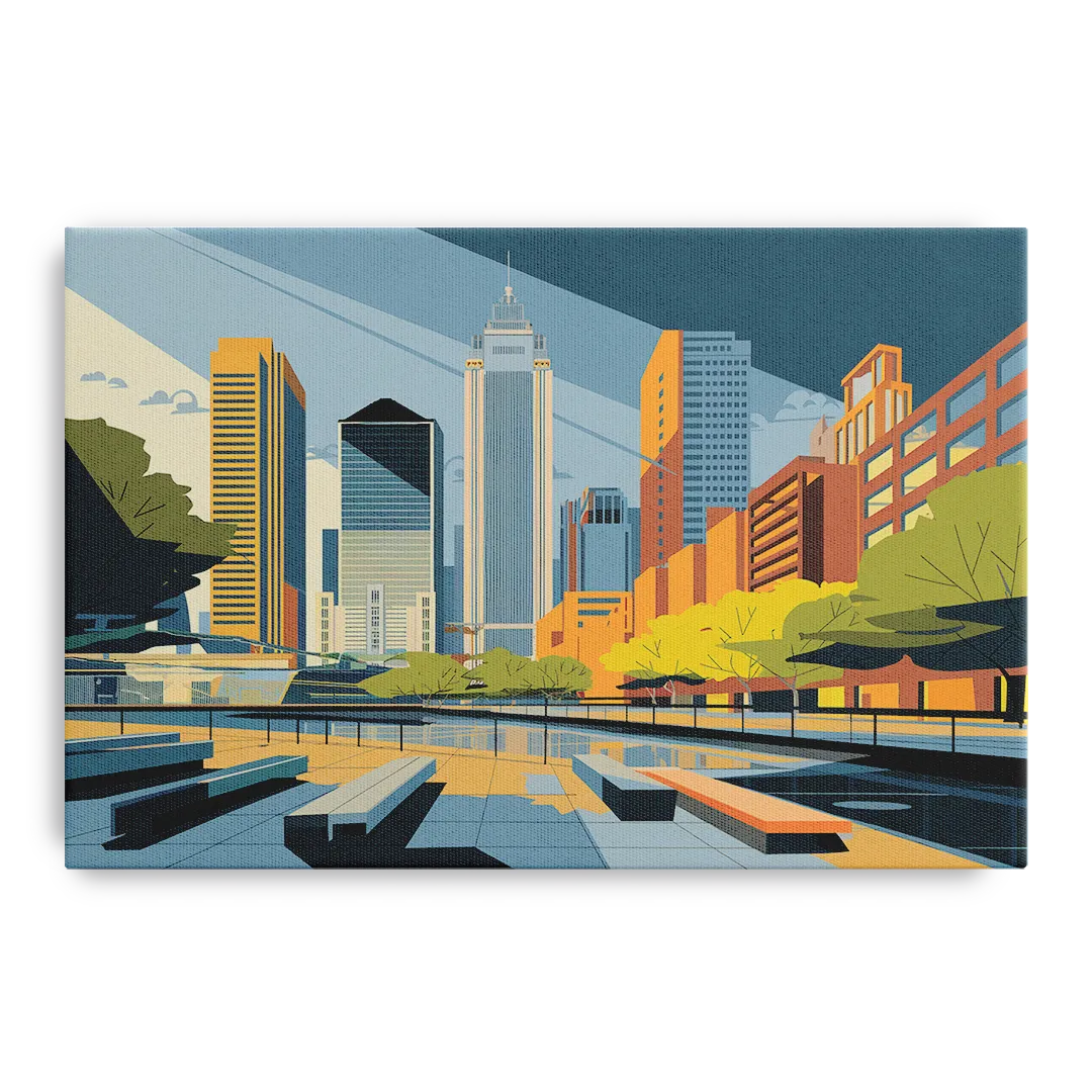 Jersey City Urban Architecture Front - Canvas Wall Art