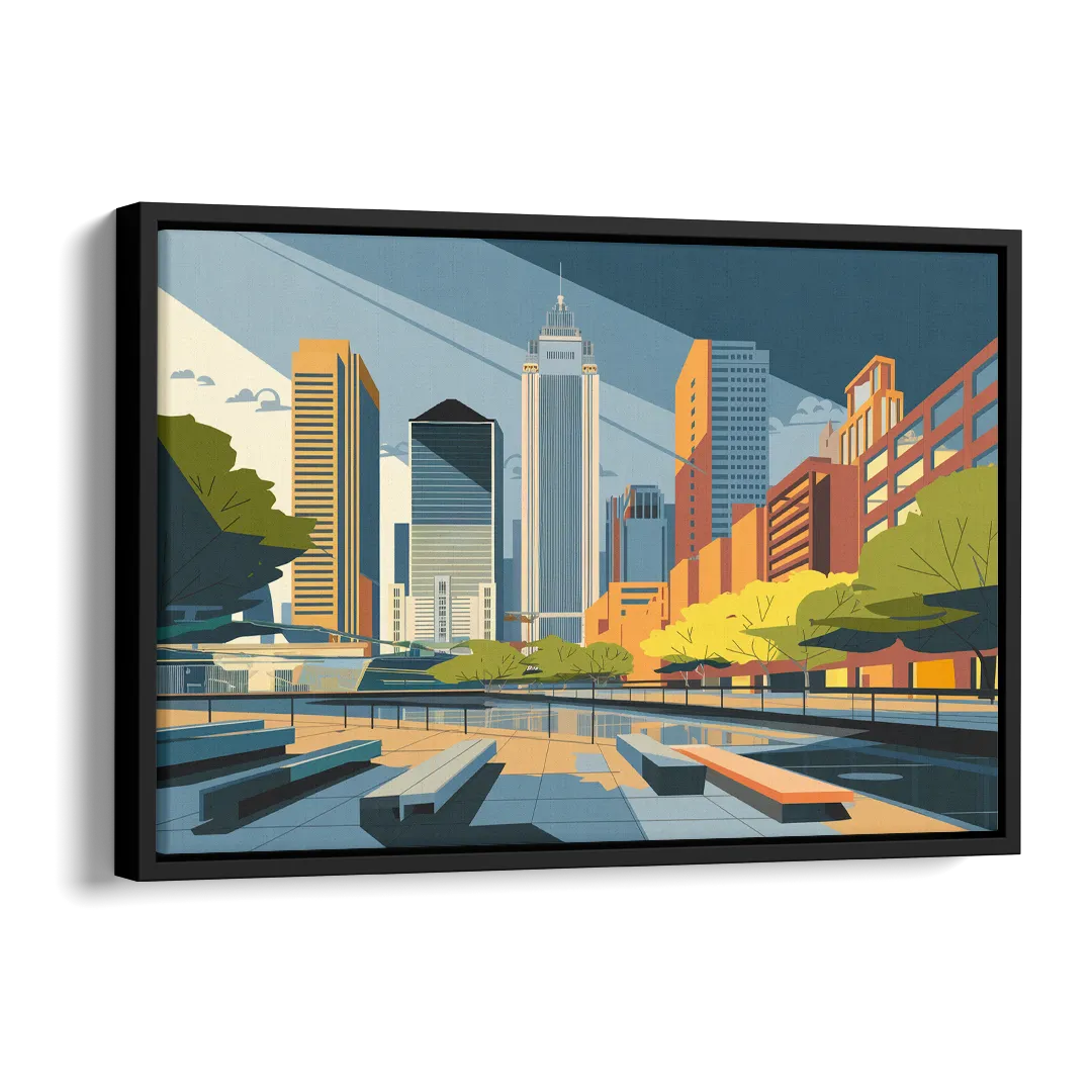 Jersey City Urban Architecture Side - Black Canvas Wall Art