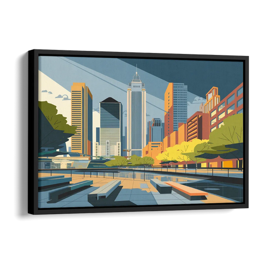 Jersey City Urban Architecture Side - Black Canvas Wall Art