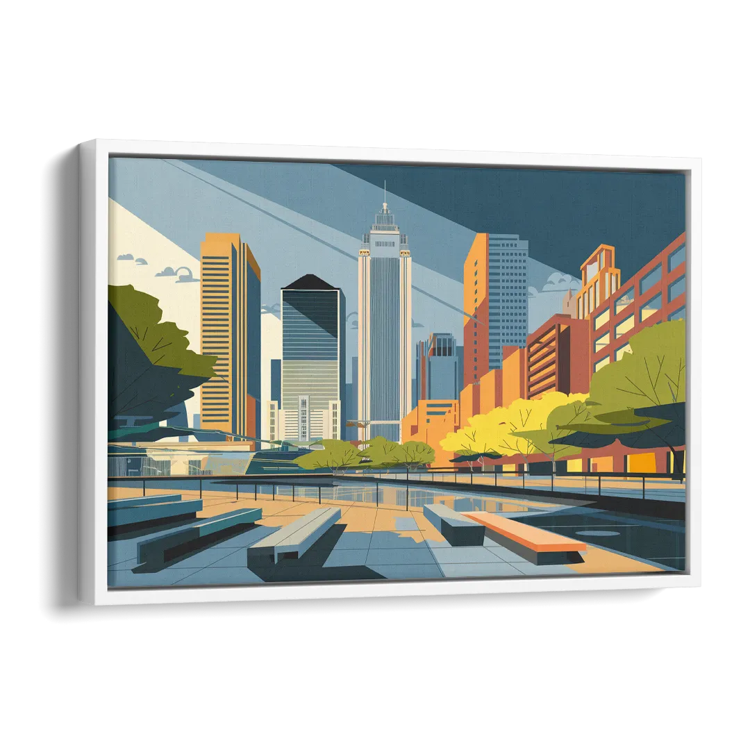 Jersey City Urban Architecture Side - White Canvas Wall Art