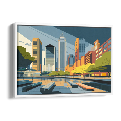Jersey City Urban Architecture Side - White Canvas Wall Art