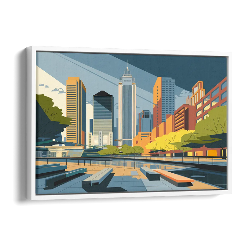 Jersey City Urban Architecture Side - White Canvas Wall Art