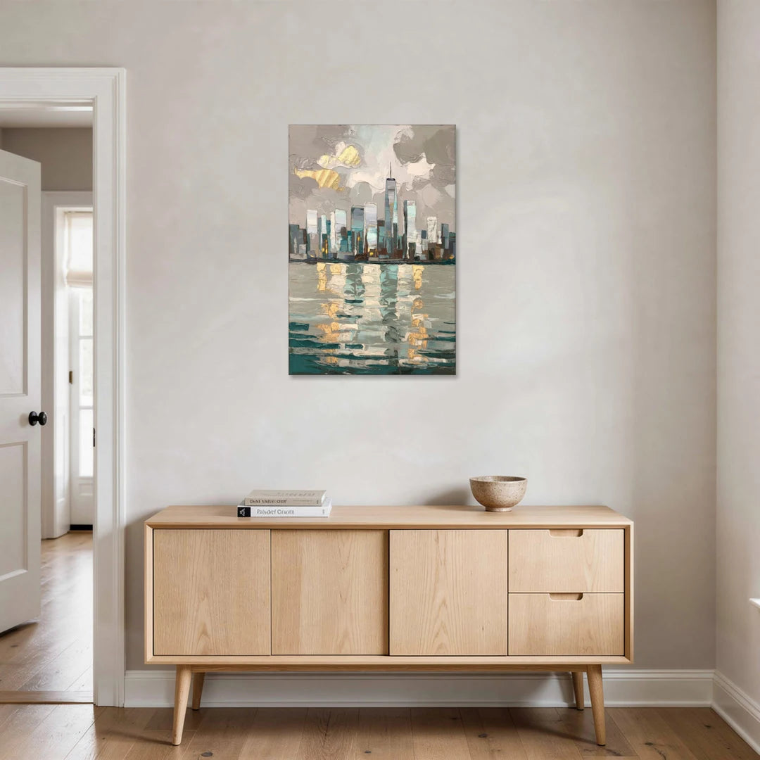 Jersey City Waterfront View - Canvas Wall Art - Coffee Table - 24x36