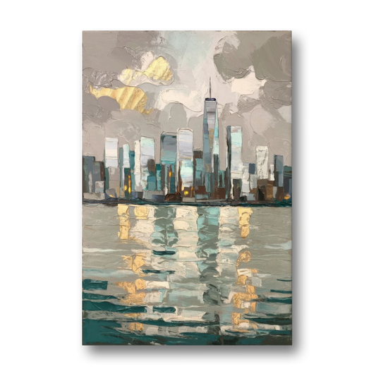Jersey City Waterfront View - Canvas Wall Art - Front