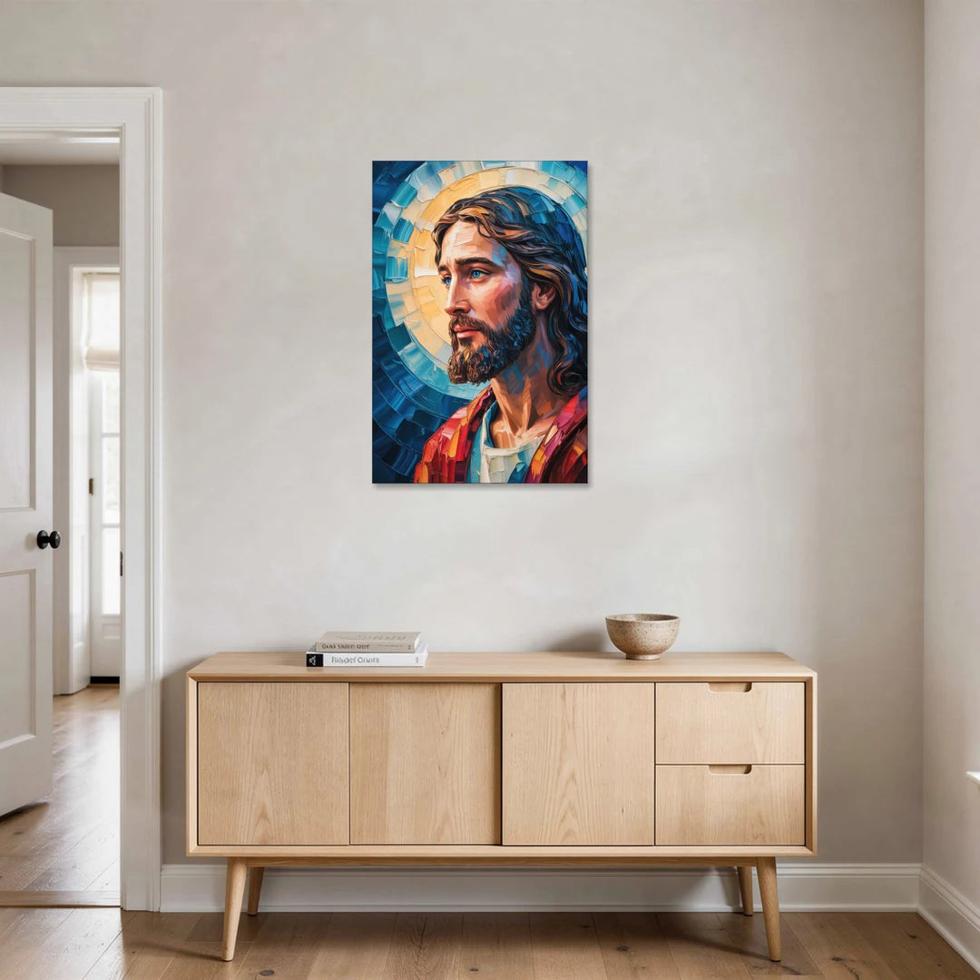 Jesus Portrait Modern Christian - Canvas Wall Art - Coffee Table - 24x36