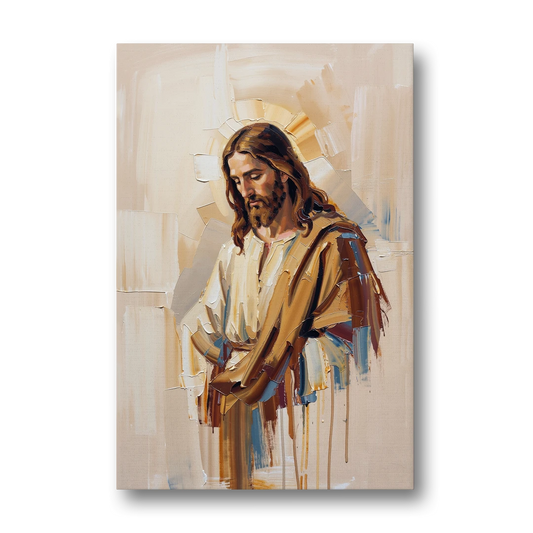Jesus Portrait Modern Christian - Canvas Wall Art - Front