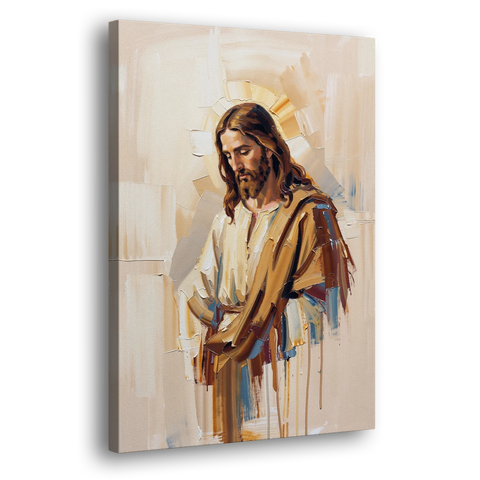 Jesus Portrait Modern Christian - Canvas Wall Art - Side