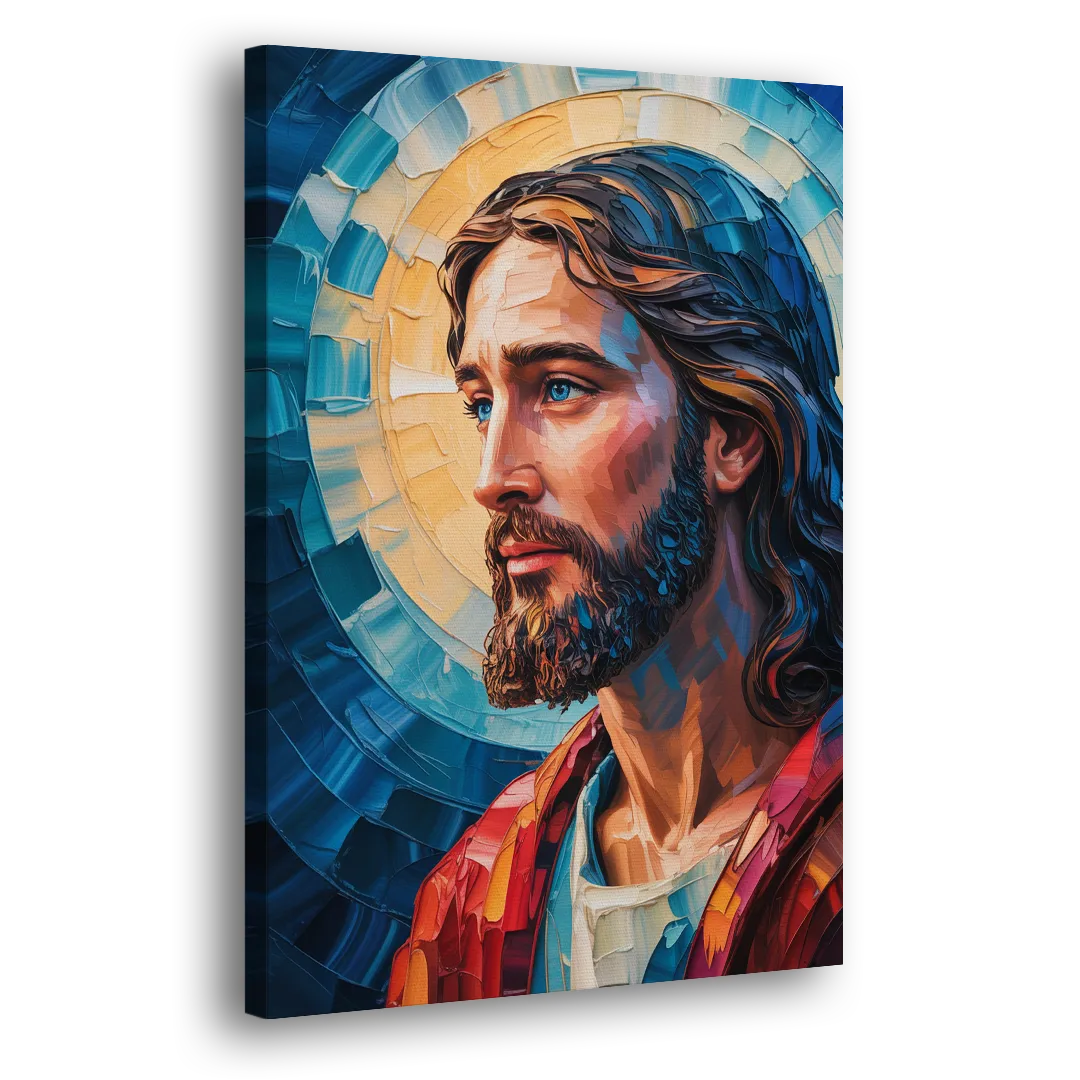 Jesus Portrait Modern Christian Side - Canvas Wall Art