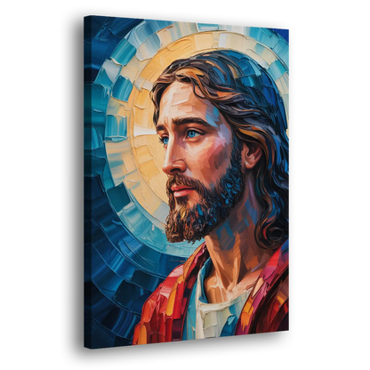 Jesus Portrait Modern Christian Side - Canvas Wall Art