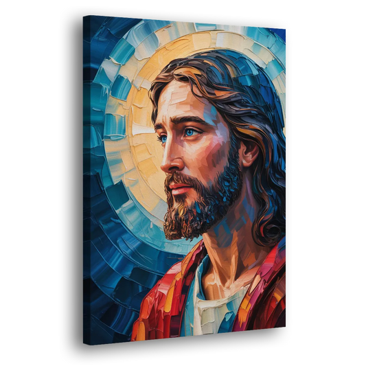 Jesus Portrait Modern Christian Side - Canvas Wall Art