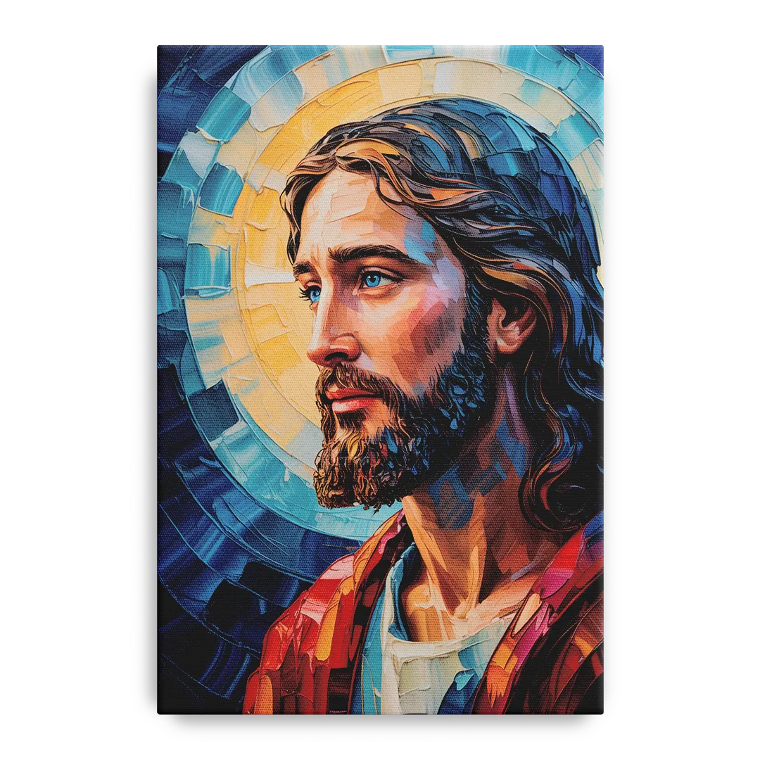 Jesus Portrait Modern Christian Front - Canvas Wall Art