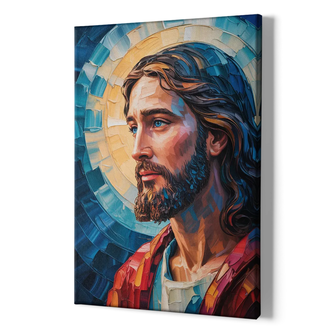 Jesus Portrait Modern Christian - Canvas Print Art Sides