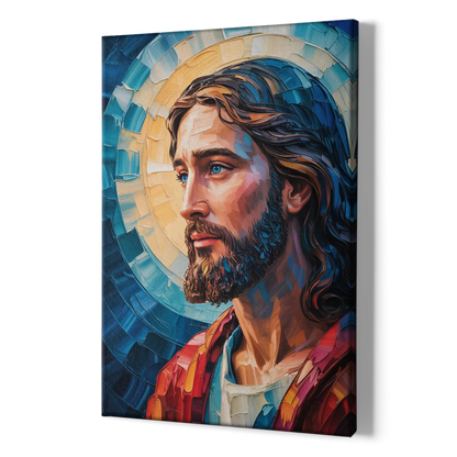 Jesus Portrait Modern Christian - Canvas Print Art Sides
