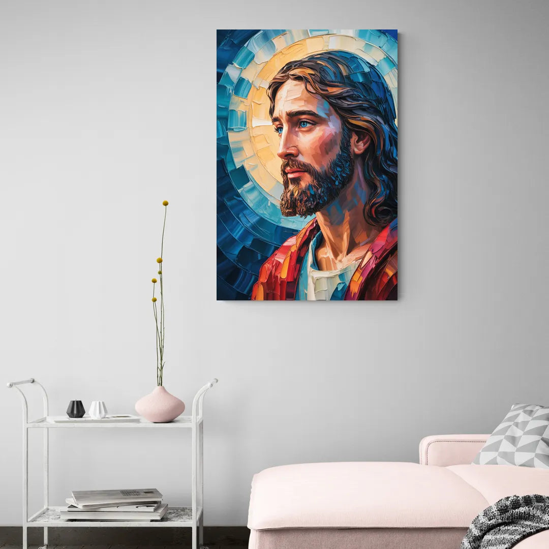 Jesus Portrait Modern Christian - Canvas Wall Art Living Room