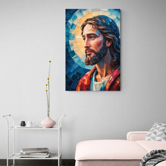 Jesus Portrait Modern Christian - Canvas Wall Art Living Room