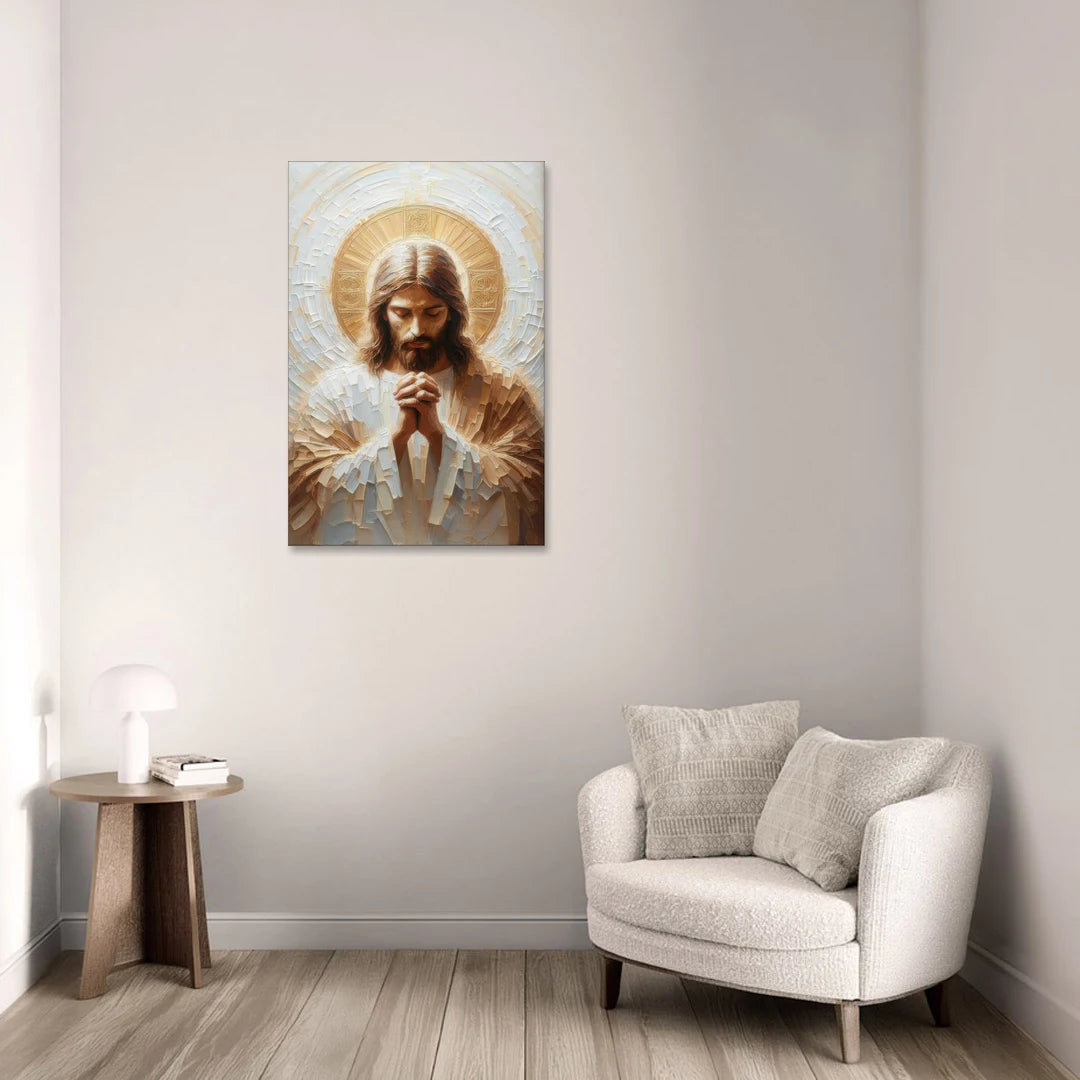 Jesus Praying - Canvas Wall Art - Sofa - 24x36