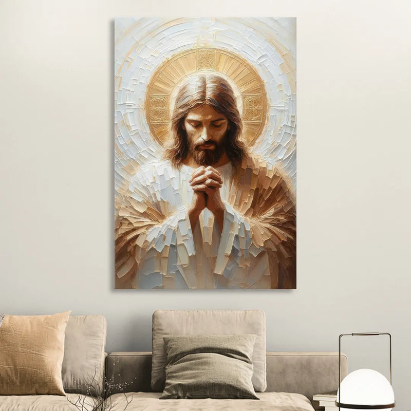Jesus Praying Living Room - Canvas Wall Art