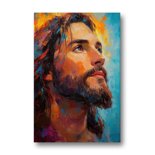 Jesus in Light Christian Absctact - Canvas Wall Art - Front