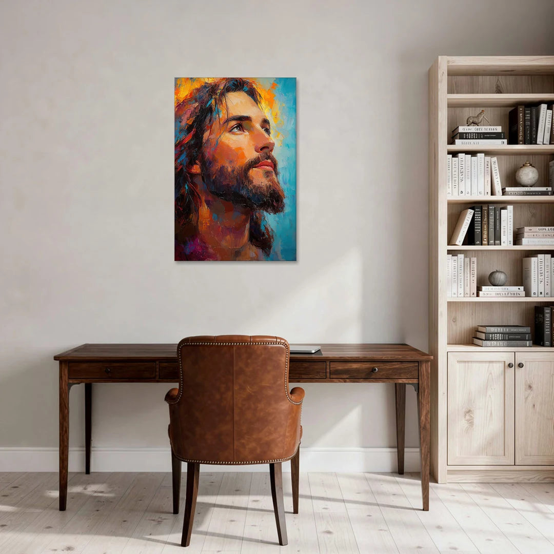 Jesus in Light Christian Absctact - Canvas Wall Art - Office - 24x36