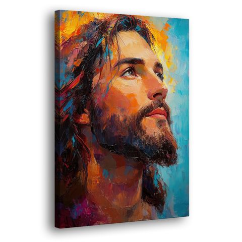 Jesus in Light Christian Absctact - Canvas Wall Art - Side