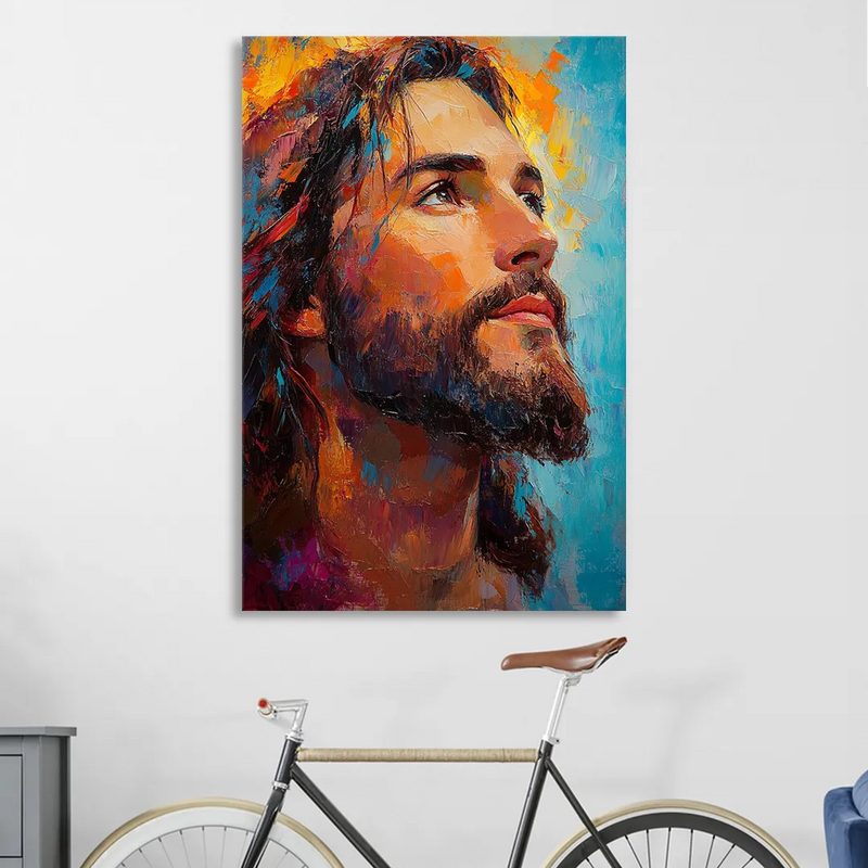 Jesus in Light Christian Absctact Living Room - Canvas Wall Art