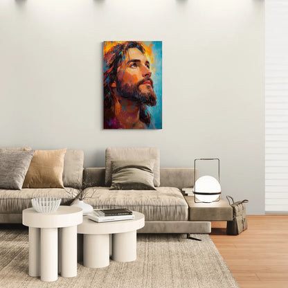 Jesus in Light Christian Absctact - Canvas Wall Art Living Room
