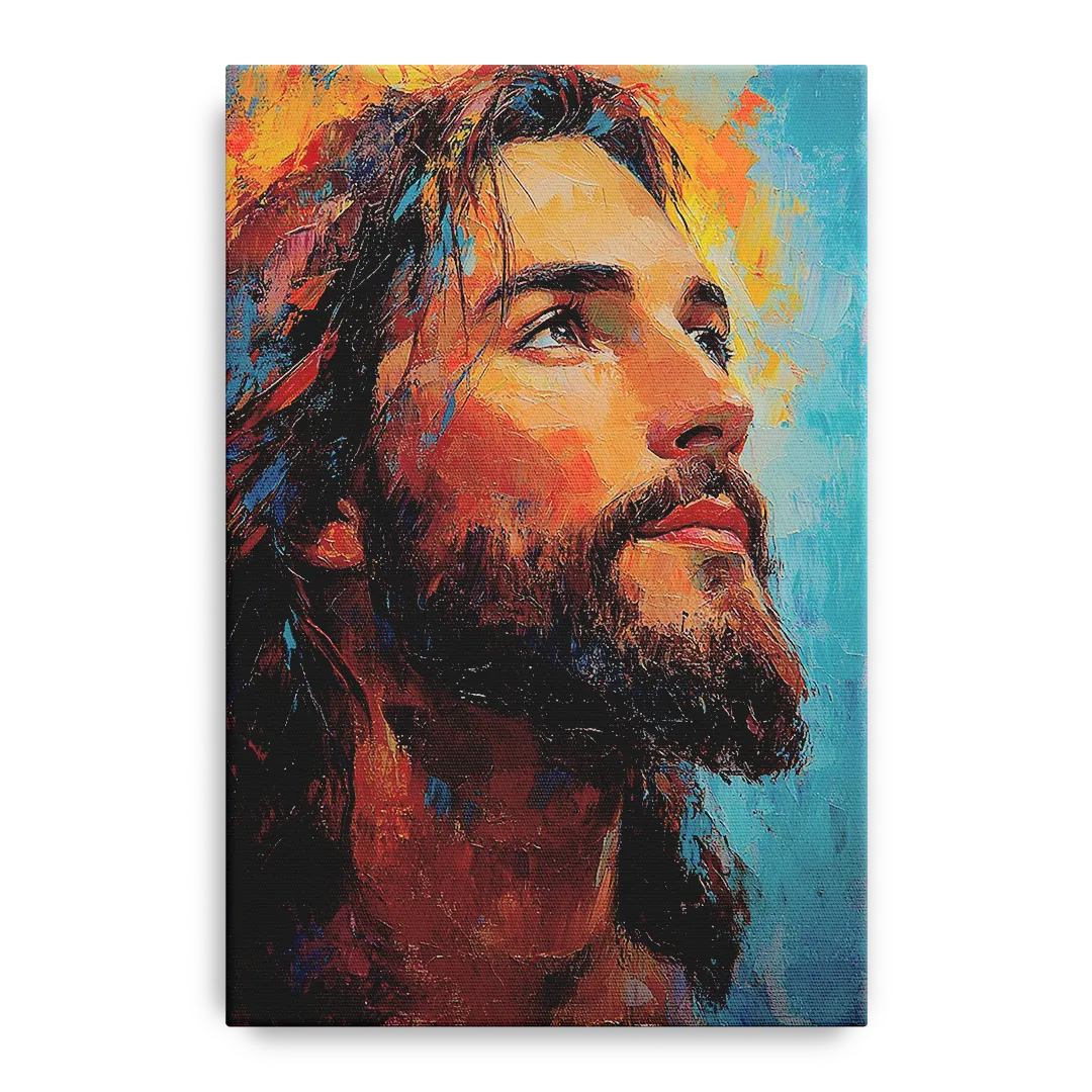 Jesus in Light Christian Absctact Front - Canvas Wall Art