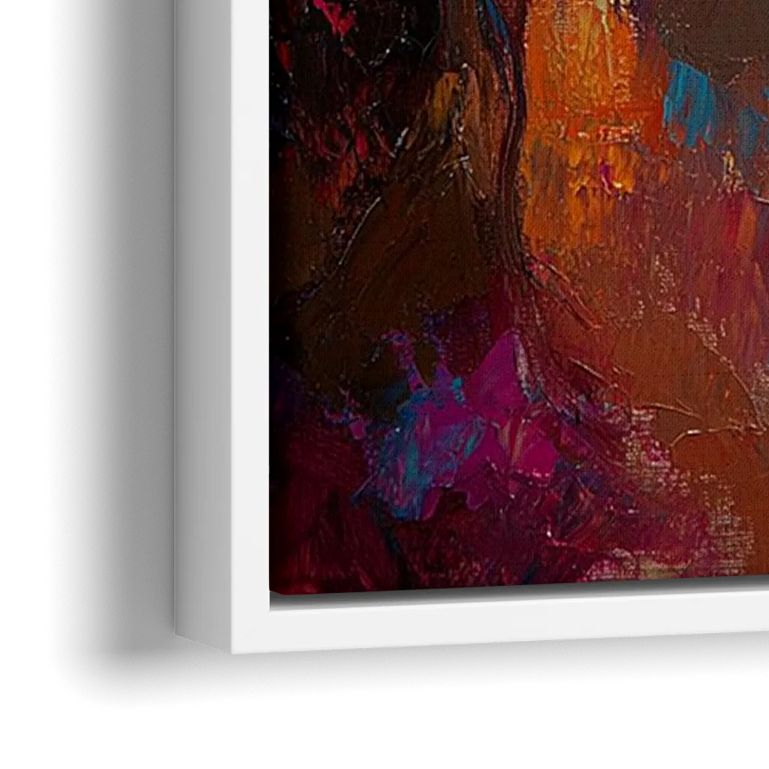 Jesus in Light Christian Absctact - Close-Up White Frame Canvas
