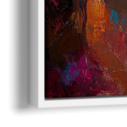 Jesus in Light Christian Absctact - Close-Up White Frame Canvas