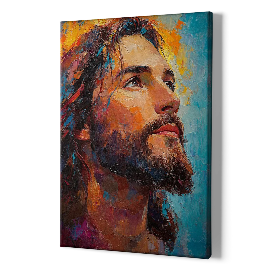 Jesus in Light Christian Absctact - Canvas Print Art Sides